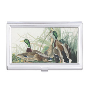 Vintage Audubon Mallard Duck Wildlife Art Business Card Case