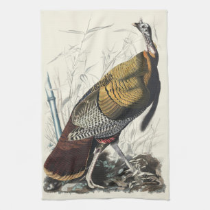 Vintage Audubon Wild Turkey Thanksgiving Decor Art Kitchen Towel