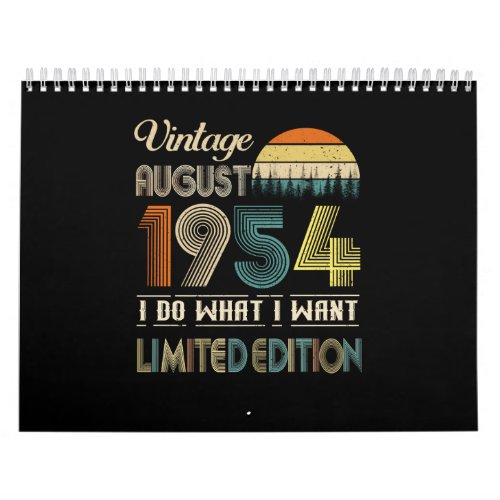 Vintage August 1954 What I Want Limited Edition Calendar