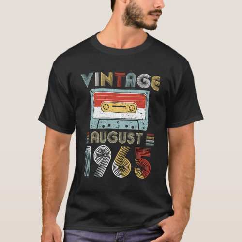 Vintage August 1965 Birthday Cassette Tape T_Shirt