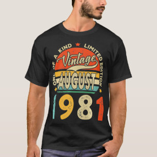 Vintage August 1981 40th Birthday Limited Edition  T-Shirt