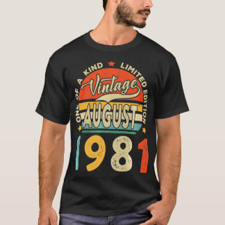 Vintage August 1981 40th Birthday Limited Edition T-Shirt