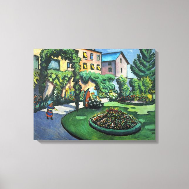 Vintage August Macke Garden Image Canvas Print (Front)