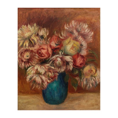 Vintage Auguste Renoir Flowers in a Green Vase Acrylic Print