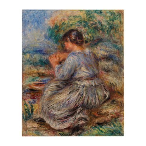 Vintage Auguste Renoir Girl Seated in a Landscape Acrylic Print