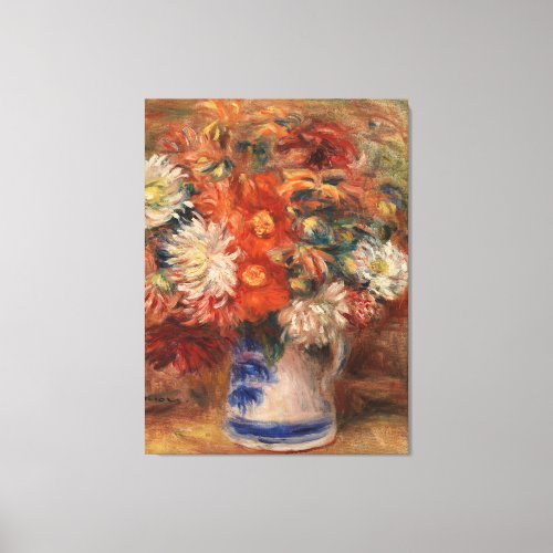 Vintage Auguste Renoir Yellow Pink Red Bouquet Canvas Print