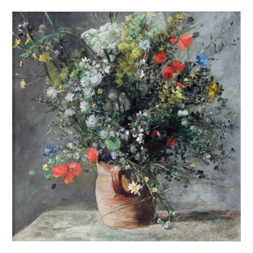Vintage Auguste Renoir Yellow Pink Vase of Flowers Acrylic Print