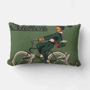Vintage Aumon Bicycle Advertisement Lumbar Pillow