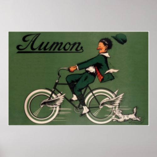 Vintage Aumon Bicycle Advertisement Poster