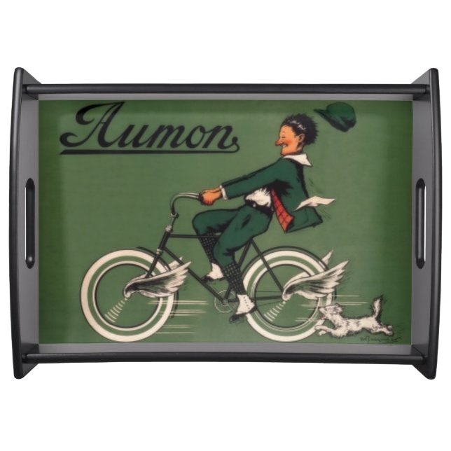 Vintage Aumon Bicycle Advertisement Serving Tray (Front)