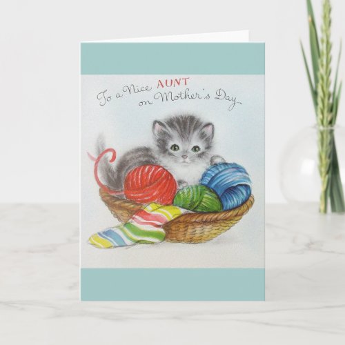 Vintage Aunt Mothers Day Greeting Card