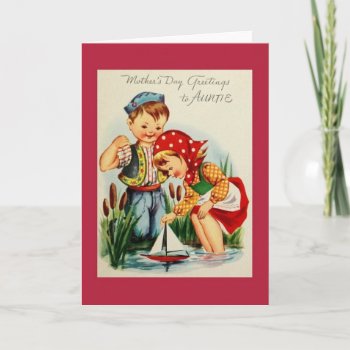 Vintage Auntie Mother's Day Card by RetroMagicShop at Zazzle