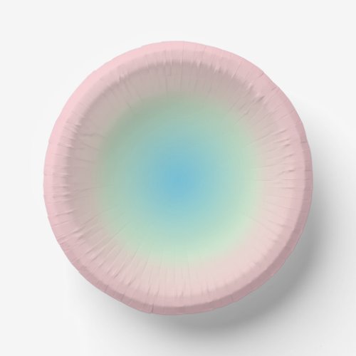 Vintage Aura Blue Pink Gradient Ombre  Paper Bowls