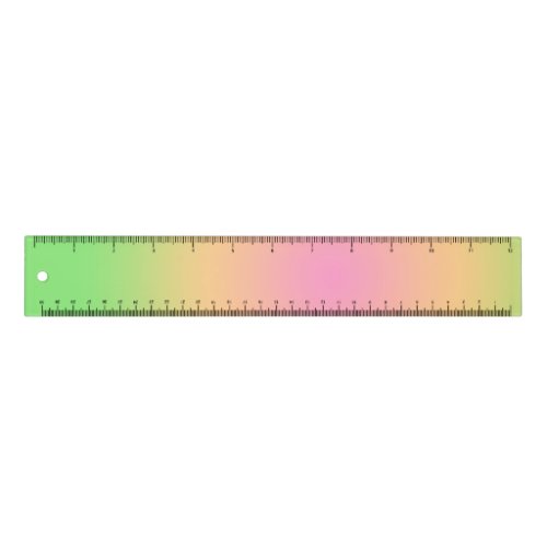 Vintage Aura Green Yellow Pink Gradient Ombre   Ruler