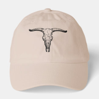 Vintage Aurochs Skull Illustration Hat