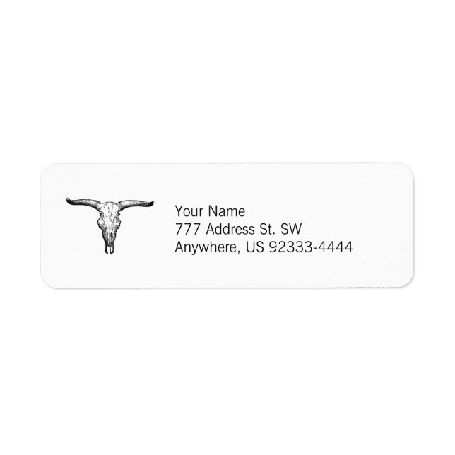 Vintage Aurochs Skull Illustration Label (Front)