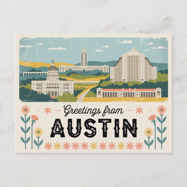 Vintage Austin Postcard | Greetings from Austin (Front)