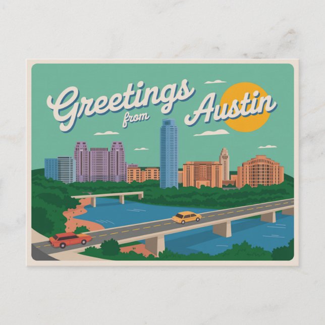 Vintage Austin Postcard | Greetings from Austin (Front)