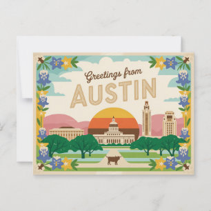 Vintage Austin Postcard Greetings from Austin