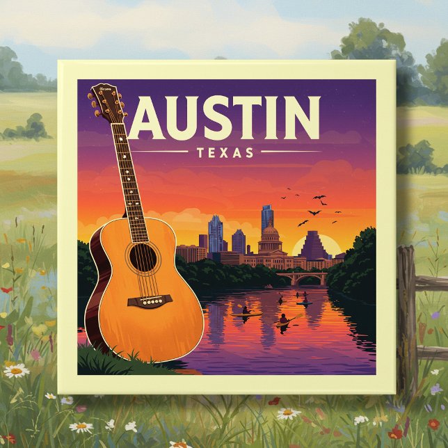 Vintage Austin Texas Ceramic Tile (Creator Uploaded)