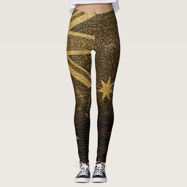 Vintage Australia Flag #8 Leggings (Front)