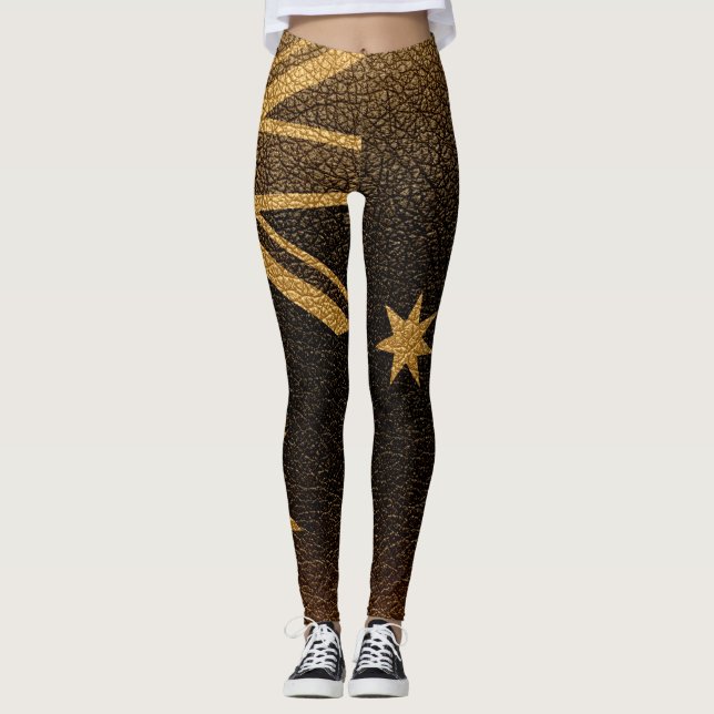 Vintage Australia Flag #9 Leggings (Front)