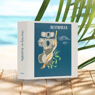 Vintage Australia Koala Travel Poster Scrapbook