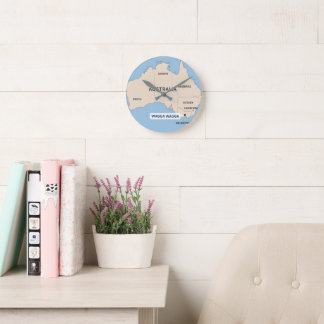 Vintage Australia Map Wall Clock | Retro Traveler