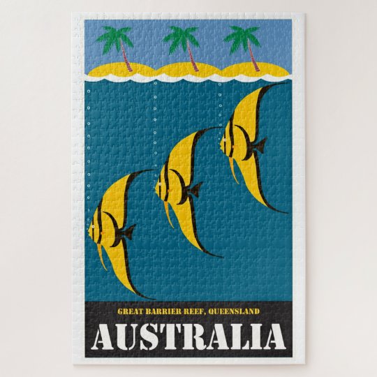 Vintage Australia Travel Illustration Jigsaw Puzzle