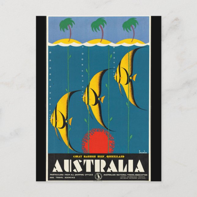 Vintage - Australia Travel Poster Postcard (Front)
