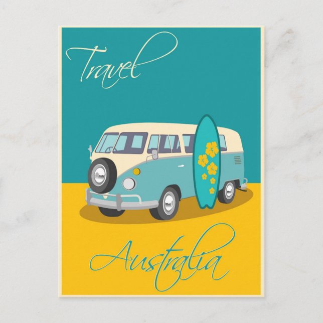 Vintage Australia Travel Poster Postcard (Front)