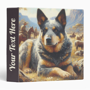Vintage Australian Cattle Dog Painting 3 Ring Binder