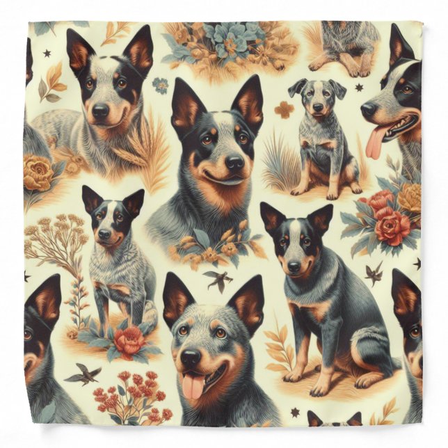 Vintage Australian Cattle  Seamless Bandana (Front)