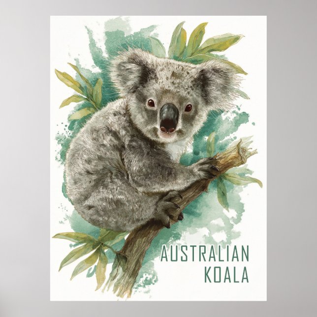 Vintage Australian Koala Travel Poster (Front)