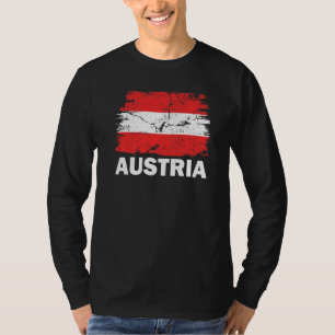 Vintage Austria Austrian Flag Pride Support Austri T-Shirt