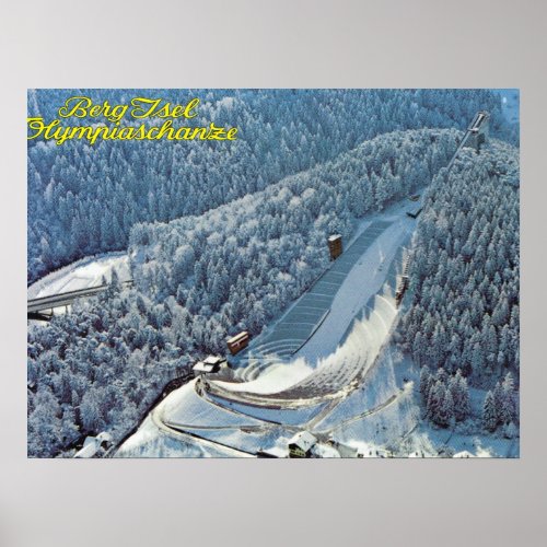 Vintage Austria Berg Isel Olympic Ski Jump Poster