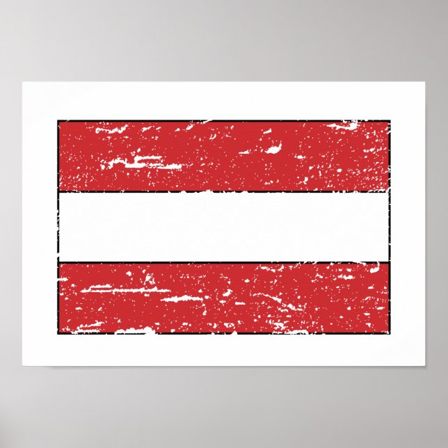 Vintage Austria Flag Poster (Front)