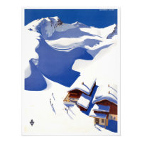 Vintage Austria Skiing Travel Poster