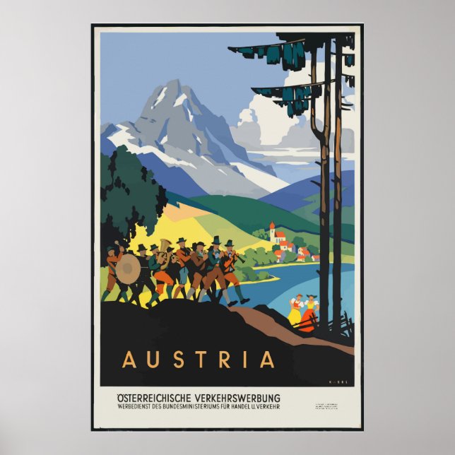 Vintage Austria Travel Classic Poster (Front)