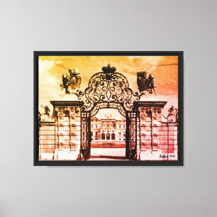 Vintage Austria Vienna Belvedere castle gate Canvas Print