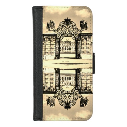 Vintage Austria Vienna Belvedere castle gate iPhone 87 Wallet Case