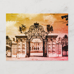 Vintage Austria Vienna Belvedere castle gate Postcard