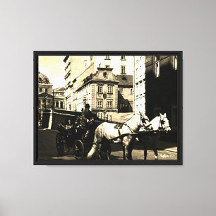 Vintage Austria Vienna Dreimaderlhaus Fiaker Canvas Print