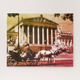 Vintage Austria Vienna parliament Jigsaw Puzzle