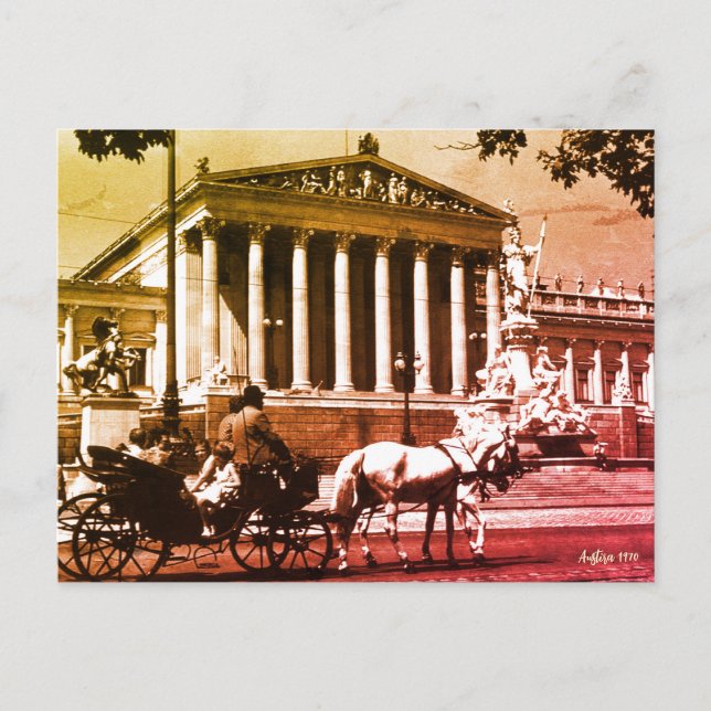 Vintage Austria Vienna parliament Postcard (Front)