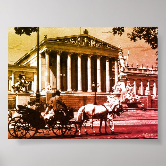 Vintage Austria Vienna parliament Poster (Front)