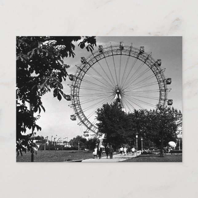 Vintage Austria Vienna Prater giant wheel Postcard (Front)