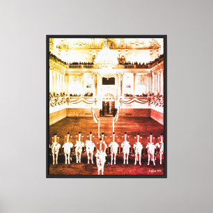 Vintage Austria Vienna Spanish Courbette Canvas Print