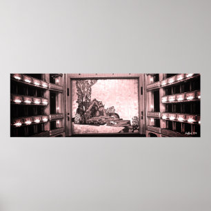 Vintage Austria Vienna Staatsoper opera inside Poster