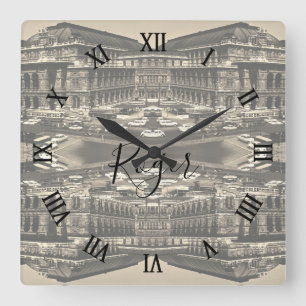 Vintage Austria Vienna Staatsoper opera Square Wall Clock